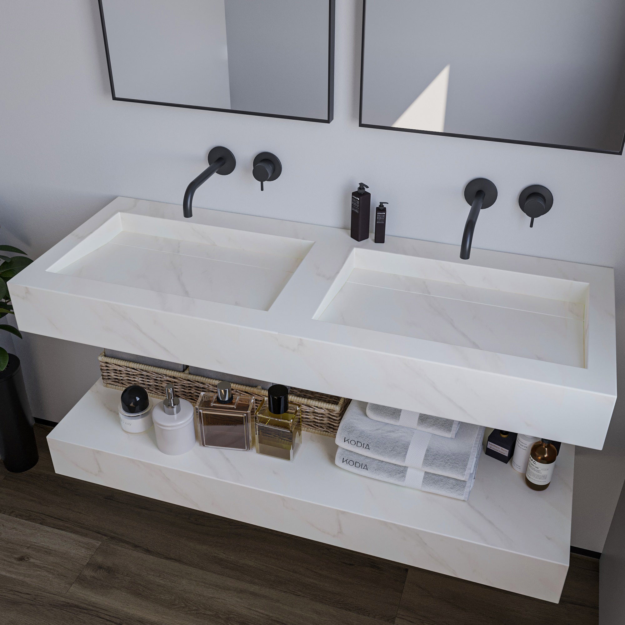 Bespoke Double Bathroom Sinks