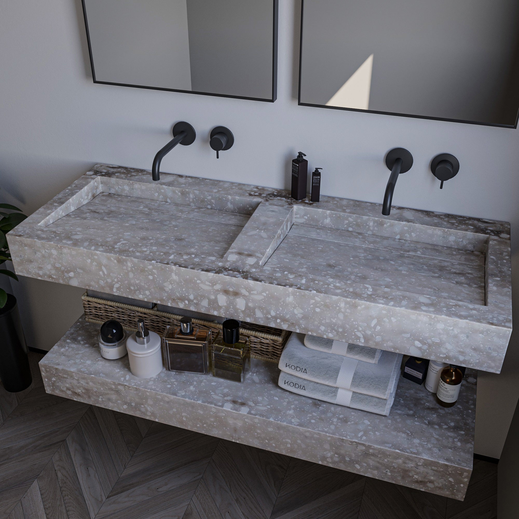 Bespoke Double Bathroom Sinks