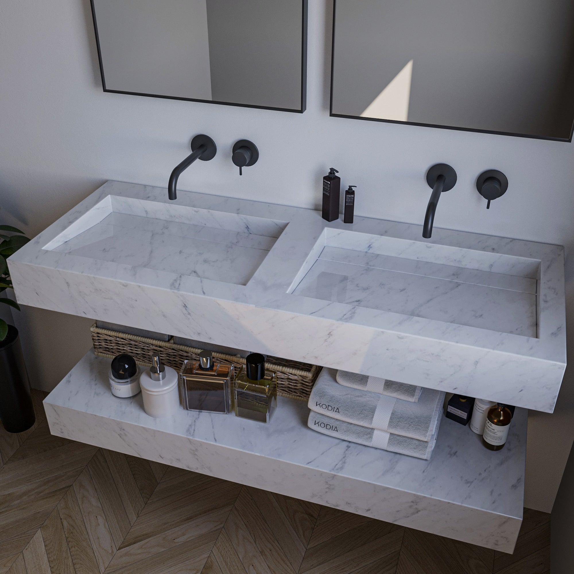 Bespoke Double Bathroom Sinks