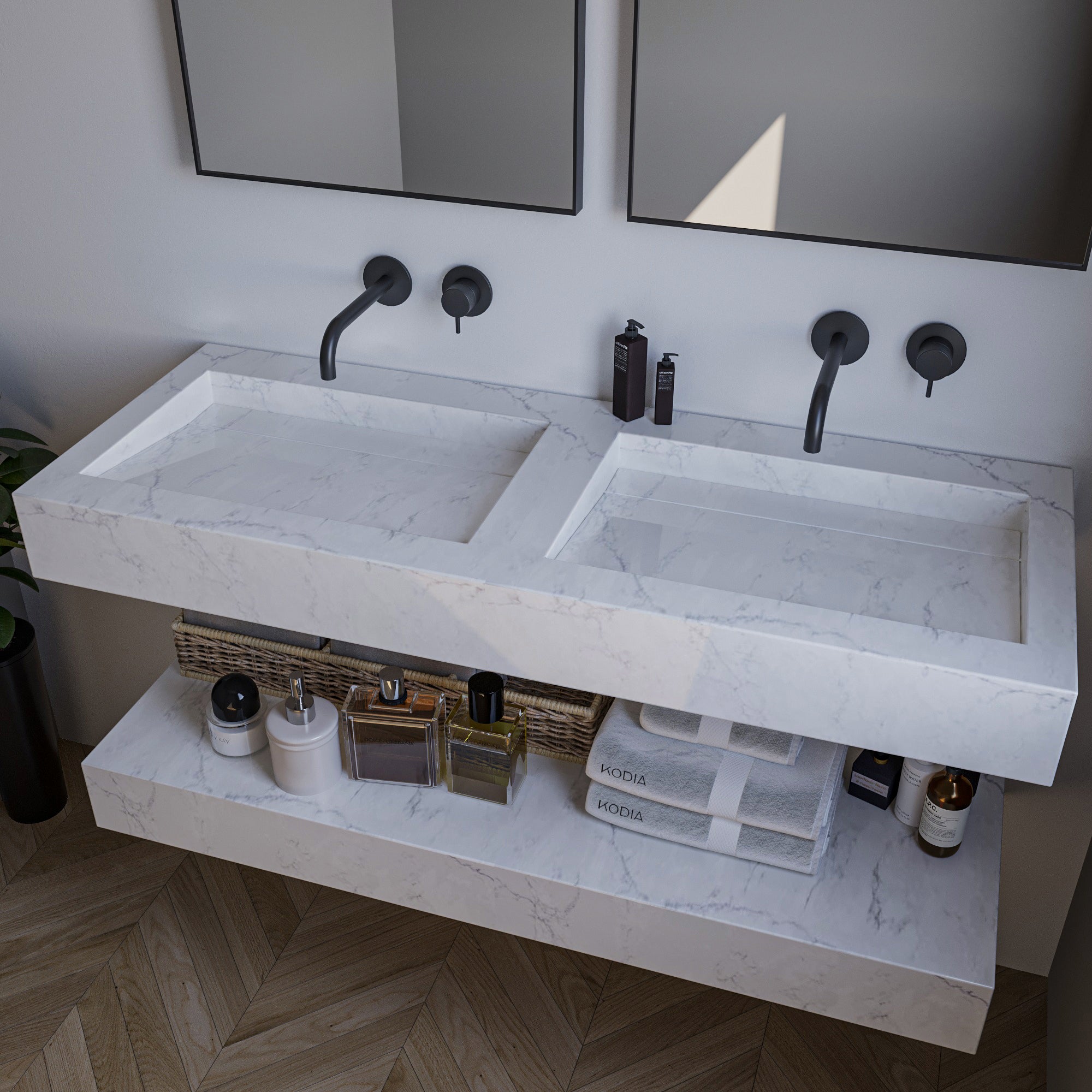 Bespoke Double Bathroom Sinks