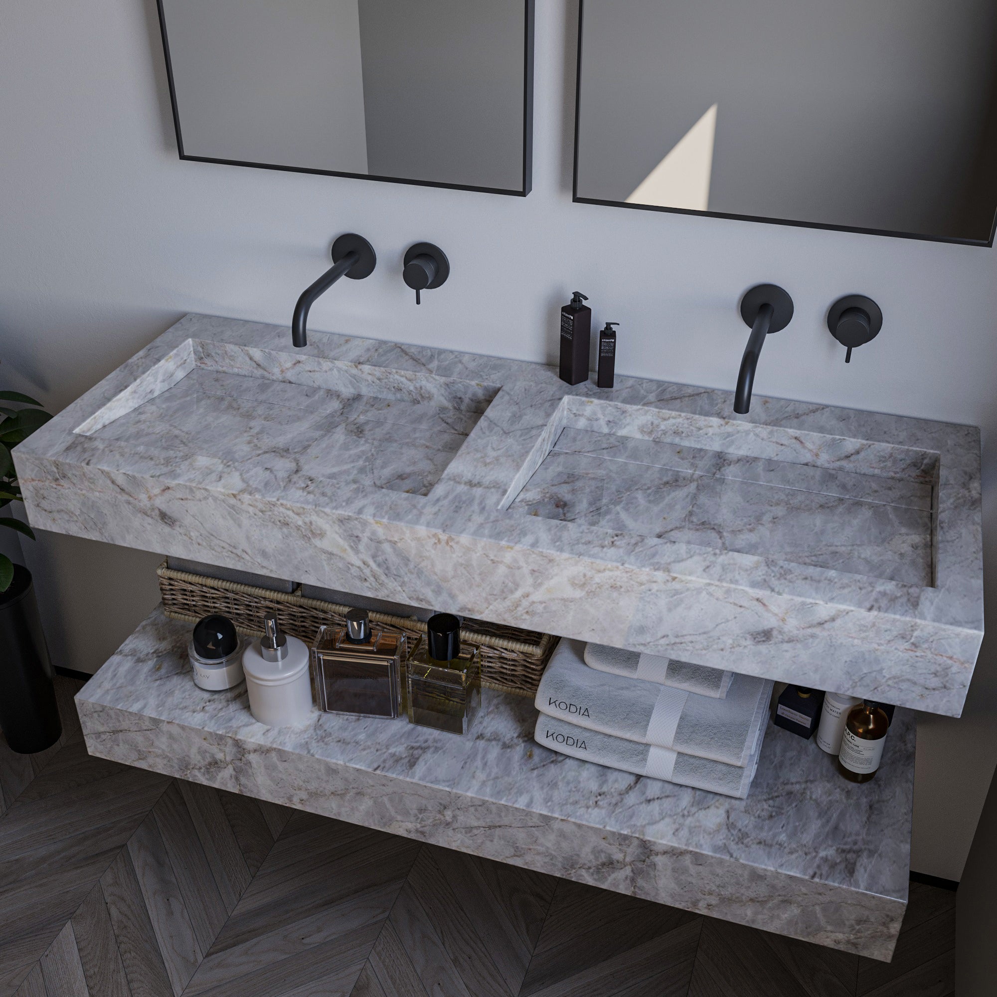 Bespoke Double Bathroom Sinks