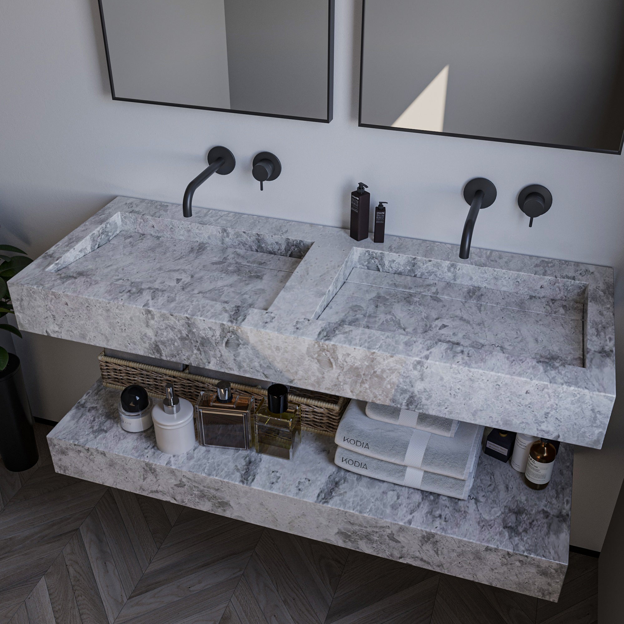 Bespoke Double Bathroom Sinks